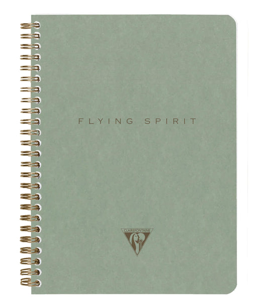Flying Spirit Green complete pocket binding book 14,8x21cm 120p detach. lineed motifs matching ivory paper 90g - Green of grey (Pack x5)