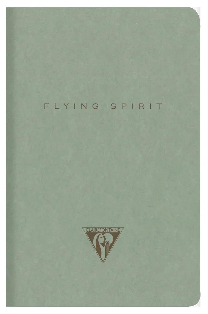 Volare Spirito tessile punzonatura 9x14cm 96 pagine foderate corrispondenti modelli carta avorio 90g - Verde di grigio (Pacchetto x5)