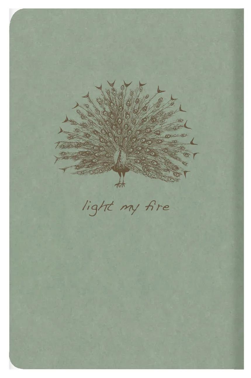 Volare Spirito tessile punzonatura 9x14cm 96 pagine foderate corrispondenti modelli carta avorio 90g - Verde di grigio (Pacchetto x5)