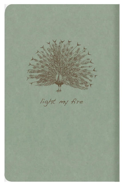 Flying Spirit textile sting 9x14cm 96 pages lined matching patterns ivory paper 90g - Green of grey