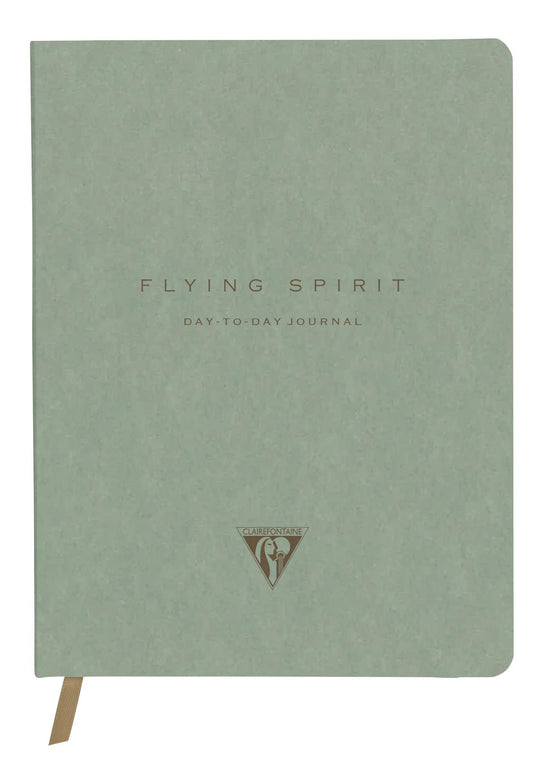 Flying Spirit, Green, DaytoDay newspaper 19x25 cm, 192 pages, dowry, bellow pouch on the back, marker, elastic closure, ass. - Green grey (Pack x5)