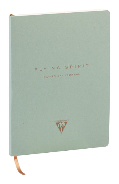 Flying Spirit, Grün, DaytoDay Zeitung 19x25 cm, 192 Seiten, Dowry, Bauchtasche auf der Rückseite, Marker, elastischer Verschluss, Arsch. - Grüngrau (5er-Pack)