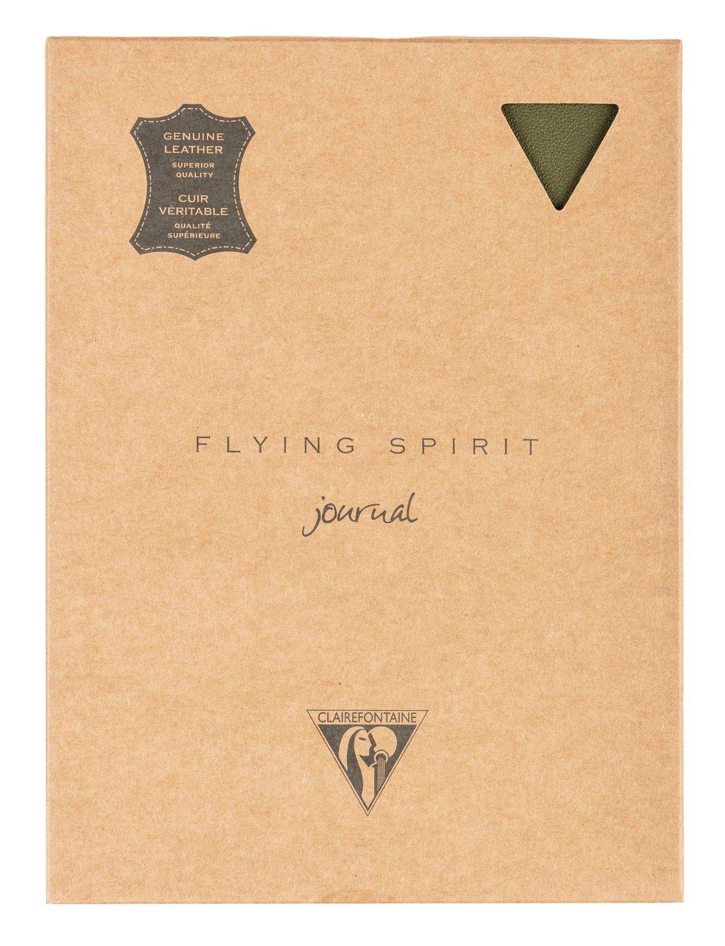 Libretto volantino cucito Flying Spirit A5 180 pagine rivestite in pelle liscia carta avorio 90g - Kaki - Nuovo (Pacchetto x3)