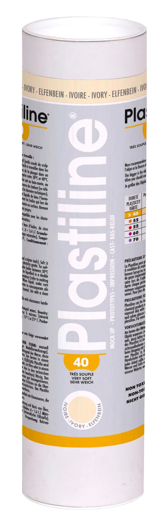 1 kg of plasticline hardness 40 - Ivory