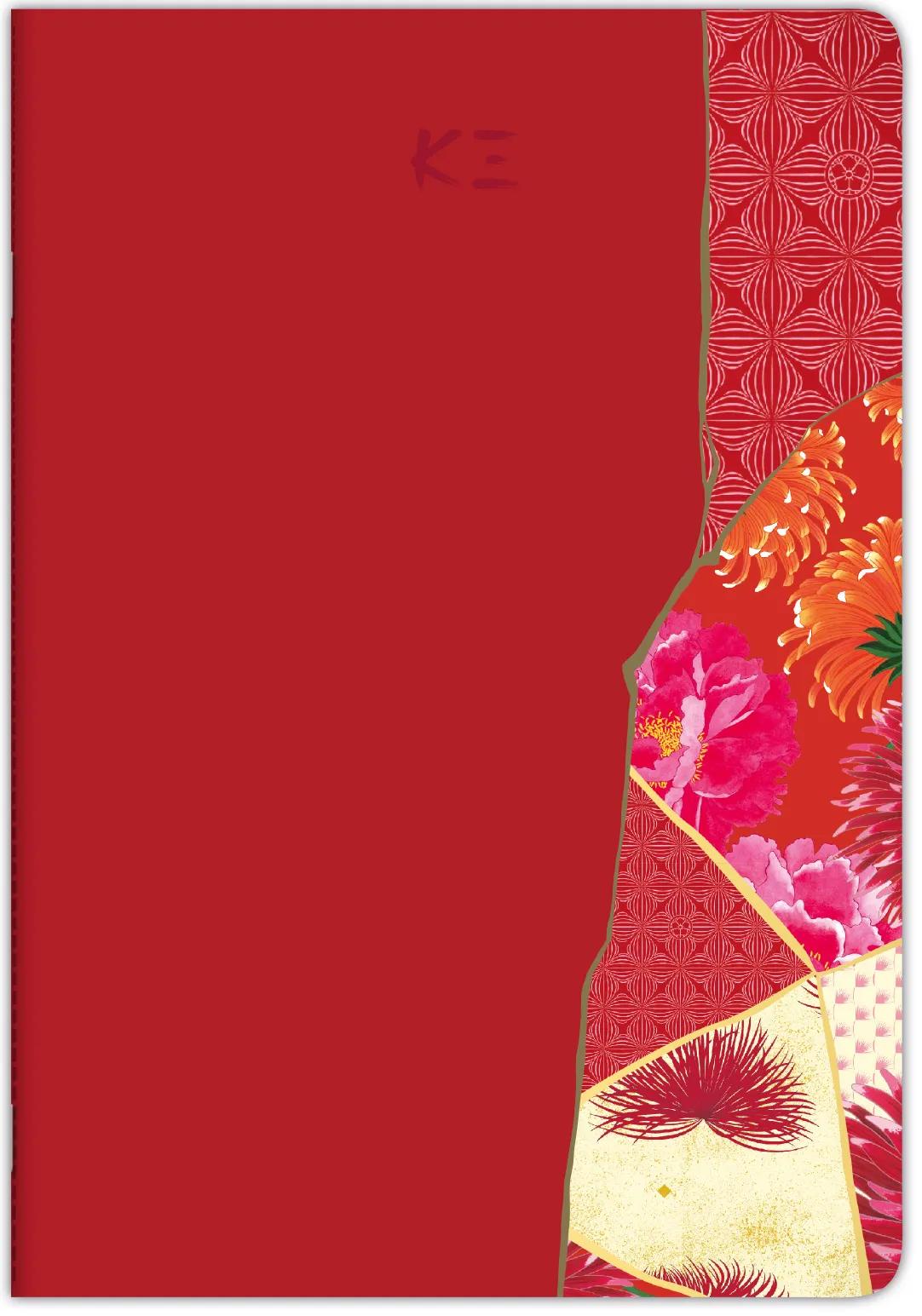 Kenzo Takada Maiko, Cahier cousu fil A4 - 21 x 29,7 cm, 64 pages, lineed + margin, ass. - Reasons (Pack x6)