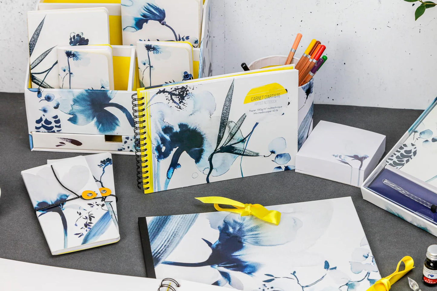 Inkebana, Artist's diary complete binder 32x24 cm, 40 sheets of multi-tech white drawing paper 180g - Multicolor (Pack x3)