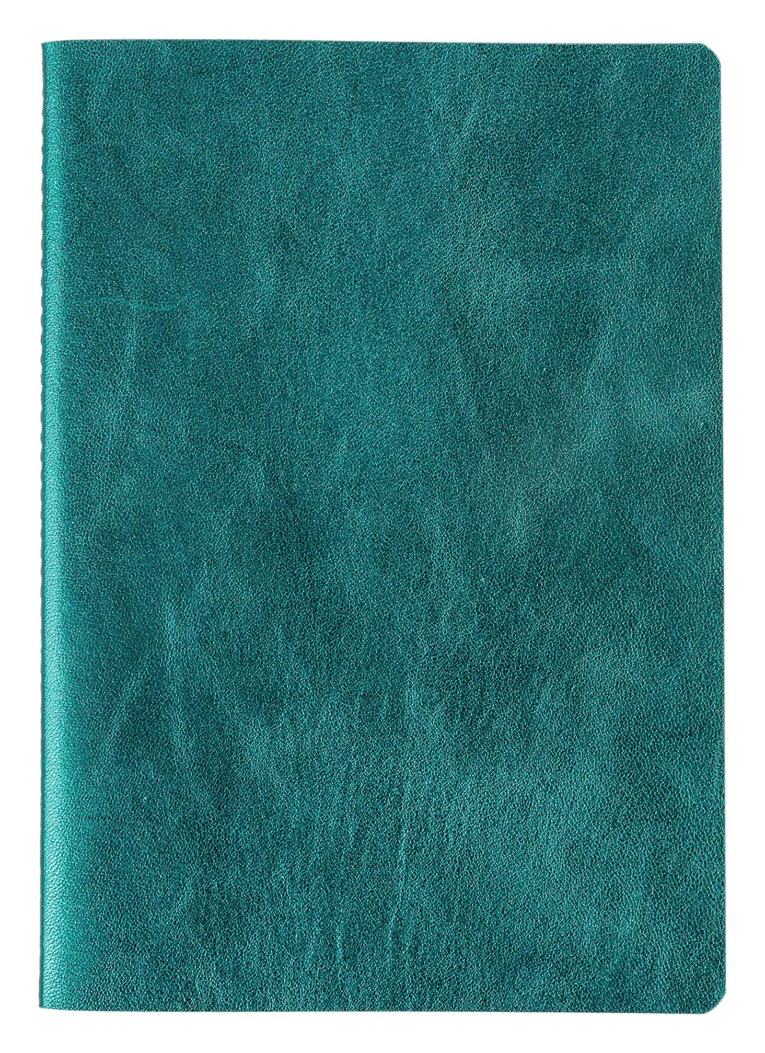 Ginkgo, Set of 2 notebooks sewn wire A5 14,8x21 cm, 64 pages, lineed. 1 leather cover book + 1 card cover card printed, ass.