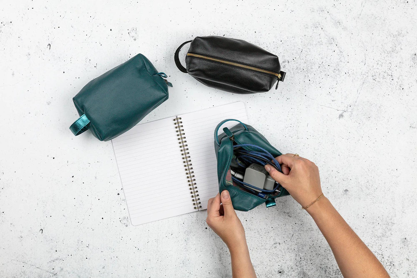 Ginkgo, Multi-purpose leather case 18x11x7 cm (Pack x2)