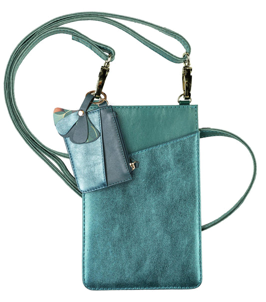 Ginkgo, Phone pouch & leather accessories (Small phone bag 10.5x16.5 cm + card holder 7.5x10.5 cm + key ring 7x6.5 cm) (Pack x3)