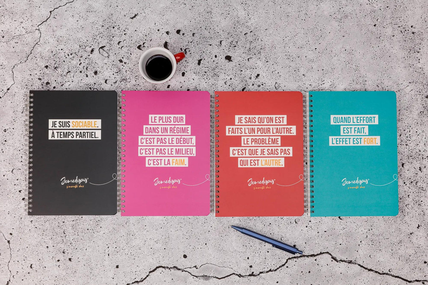 Jemedisais, A5 complete binder 14,8x21 cm, 148 pages, lined, matching. - Multicolor (Pack x4)