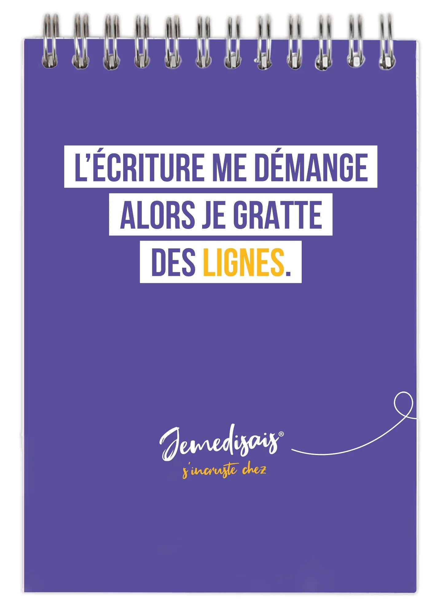 Jemédisais, Block intestazione integrale A6 10,5x14,8 cm, 160 pagine, foderato, corrispondente. - Multicolore (Pacchetto x8)
