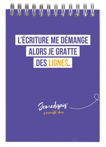 Jemédisais, Block integral binding header A6 10,5x14,8 cm, 160 pages, lineed, matching. - Multicolor