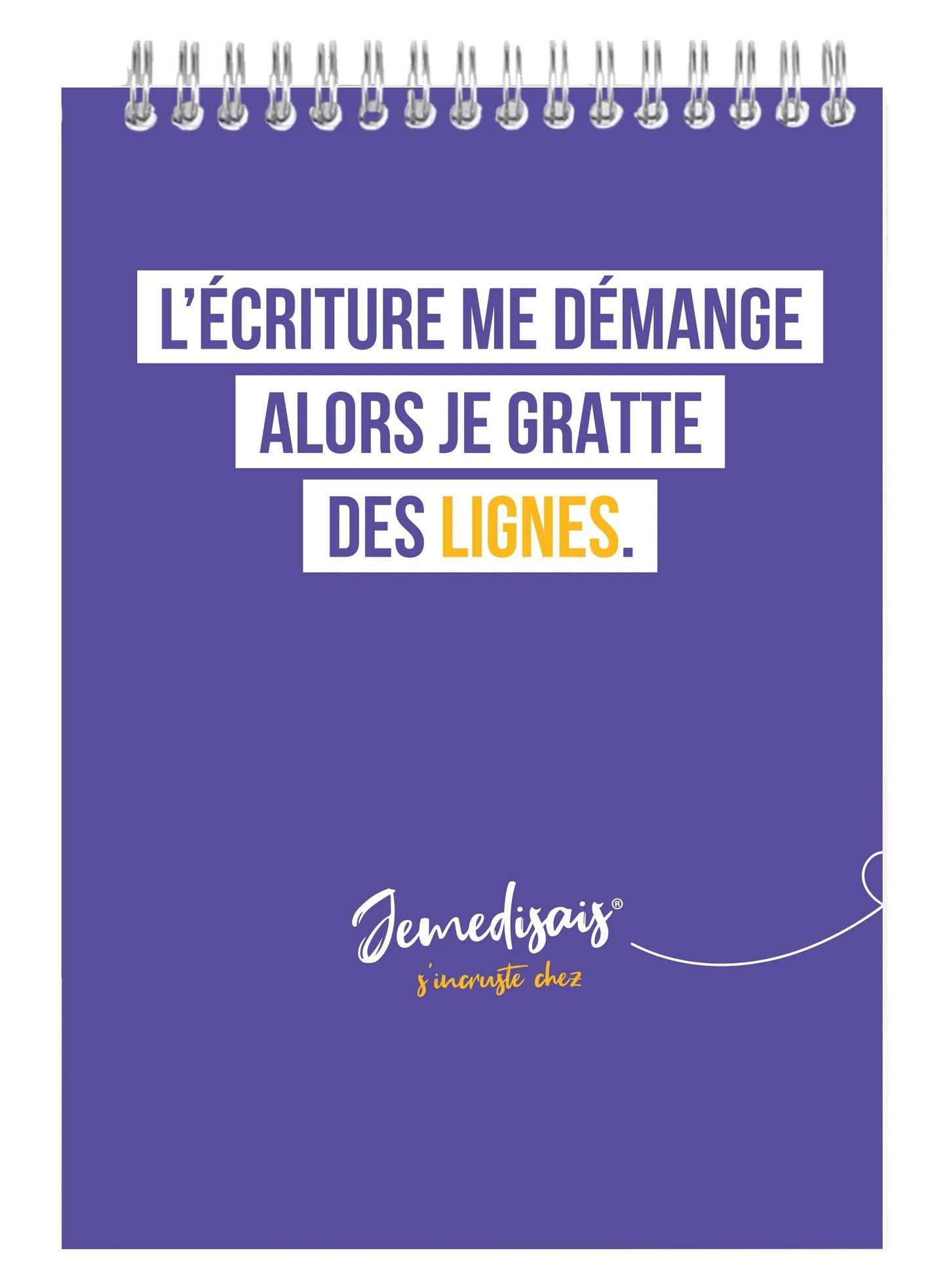 Jemedisais, Bloc reliure intégrale entête A5 14,8x21 cm, 160 pages, ligné, assortis. - Multicolore (Lot x8)