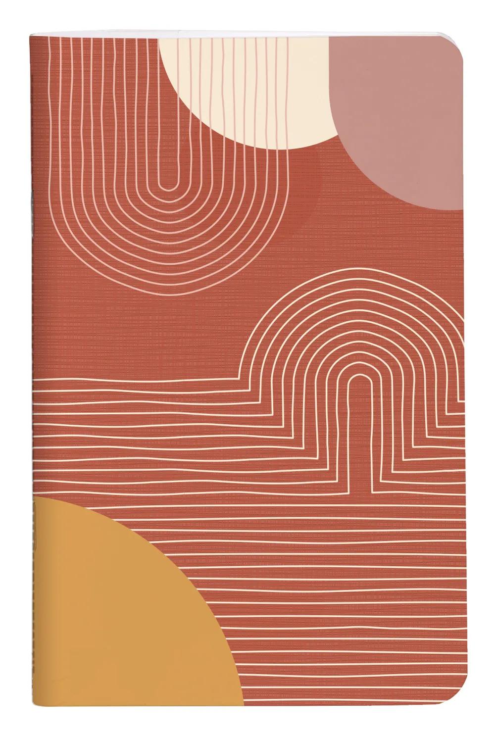 Terracotta, Sewn Notebook Faden 7,5x12 cm, 48 Seiten, glatt, arsch. (Paket x36)