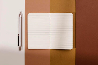 Terracotta, Sewn notebook thread 7.5x12 cm, 48 pages, plain, ass.