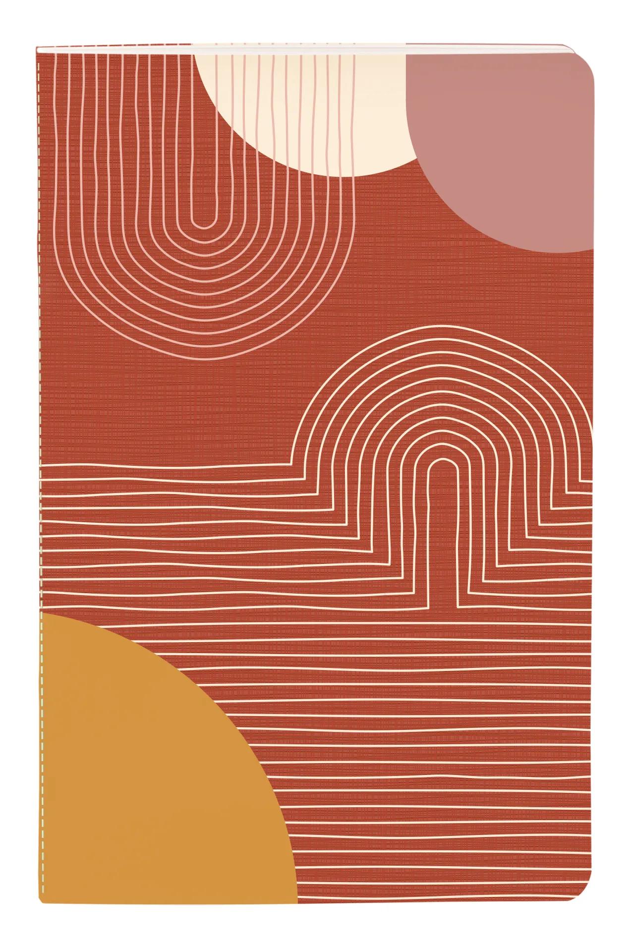 Terracotta, Carnet cousu fil 9x14 cm, 64 pages, ligné, ass. (Lot x8)