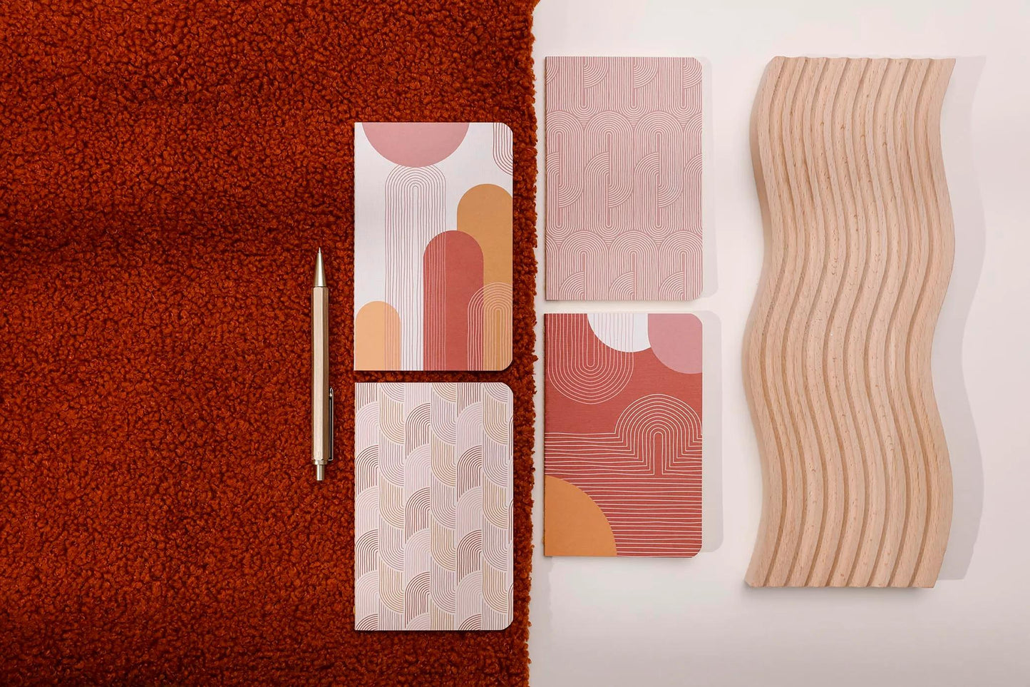 Terracotta, Carnet cousu fil 9x14 cm, 64 pages, ligné, ass. (Lot x8)