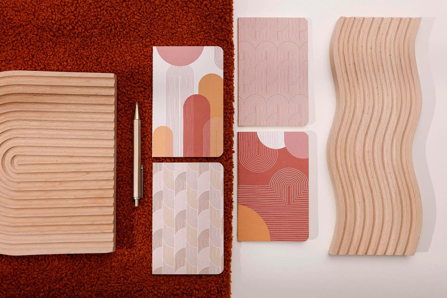 Terracotta, Carnet cousu fil 9x14 cm, 64 pages, ligné, ass. (Lot x8)