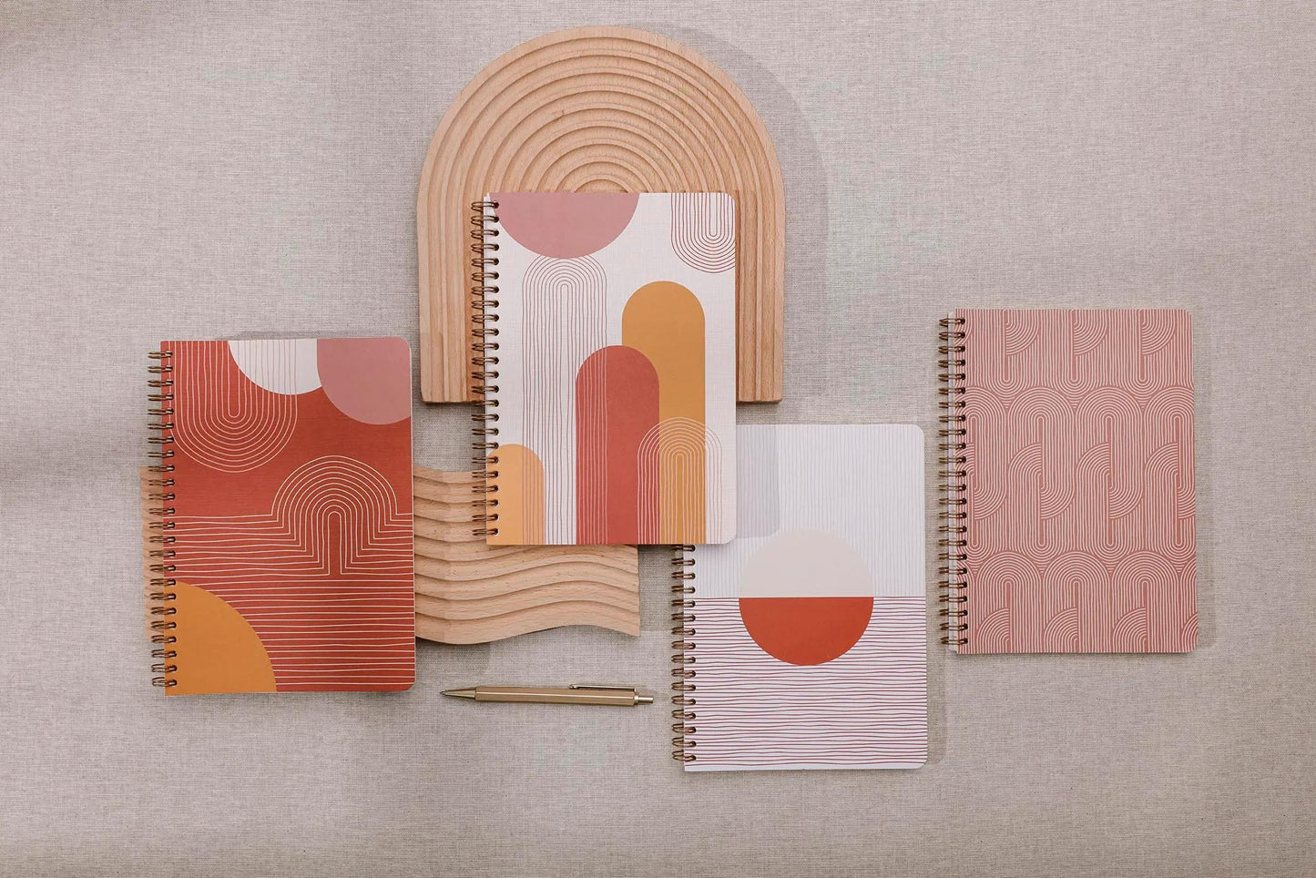 Terracotta, Carnet reliure intégrale A5 14,8x21 cm, 148 pages, ligné, ass. (Lot x4)