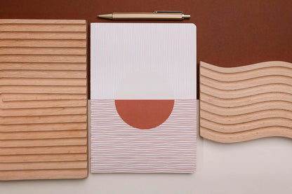 Terracotta, Booklet flexible Broschüre A5 14,8x21 cm, 160 Seiten, gefüttert, roh zurück, Arsch. (4er-Pack)
