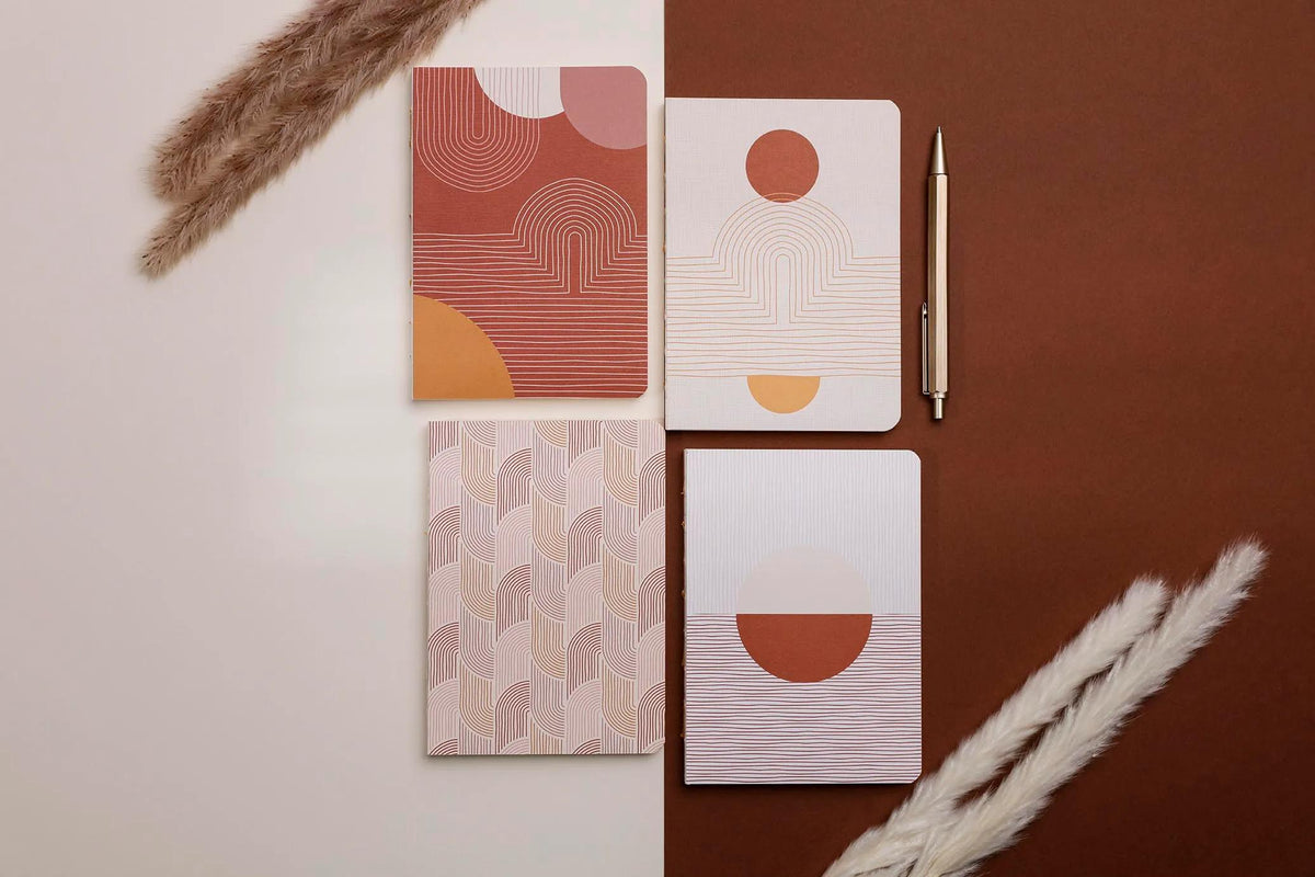 Terracotta, Booklet flexible brochure A6 10,5x14,8 cm, 144 pages, lineed, raw back, ass.