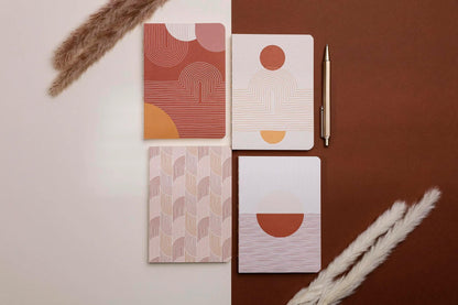 Terracotta, Booklet flexible brochure A6 10,5x14,8 cm, 144 pages, lineed, raw back, ass.