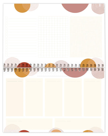 Terracotta, Planner block complete binding head 22x14 cm 53 printed sheets