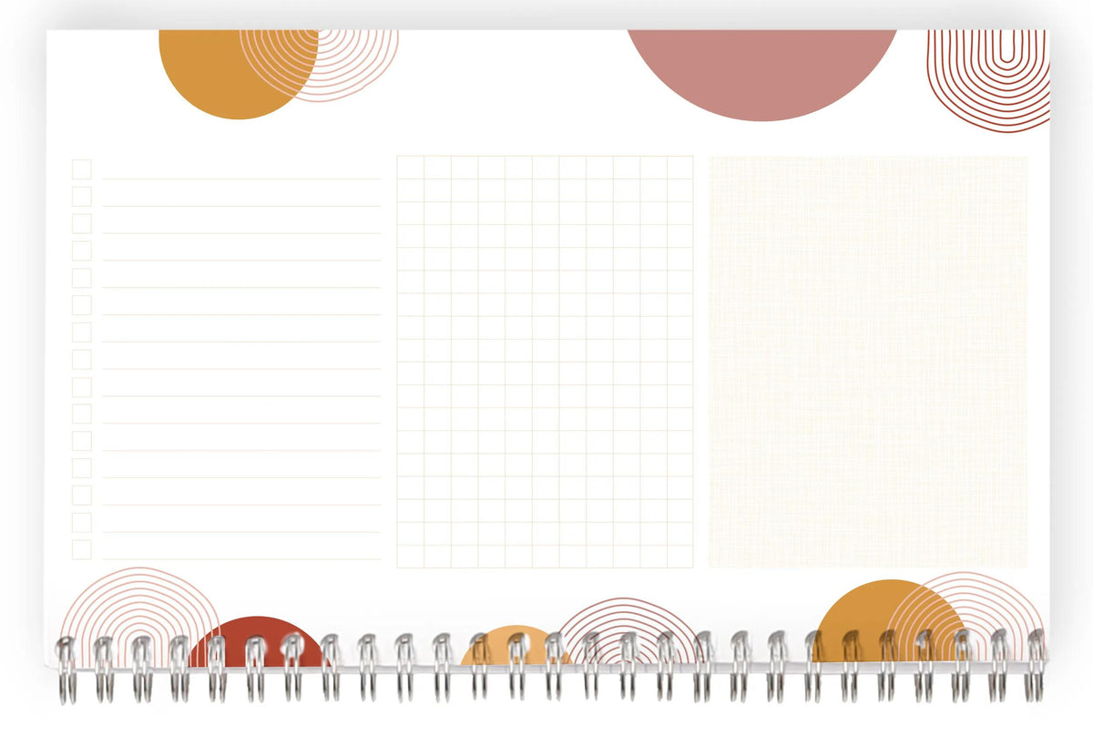 Terracotta, Planner block complete binding head 22x14 cm 53 printed sheets