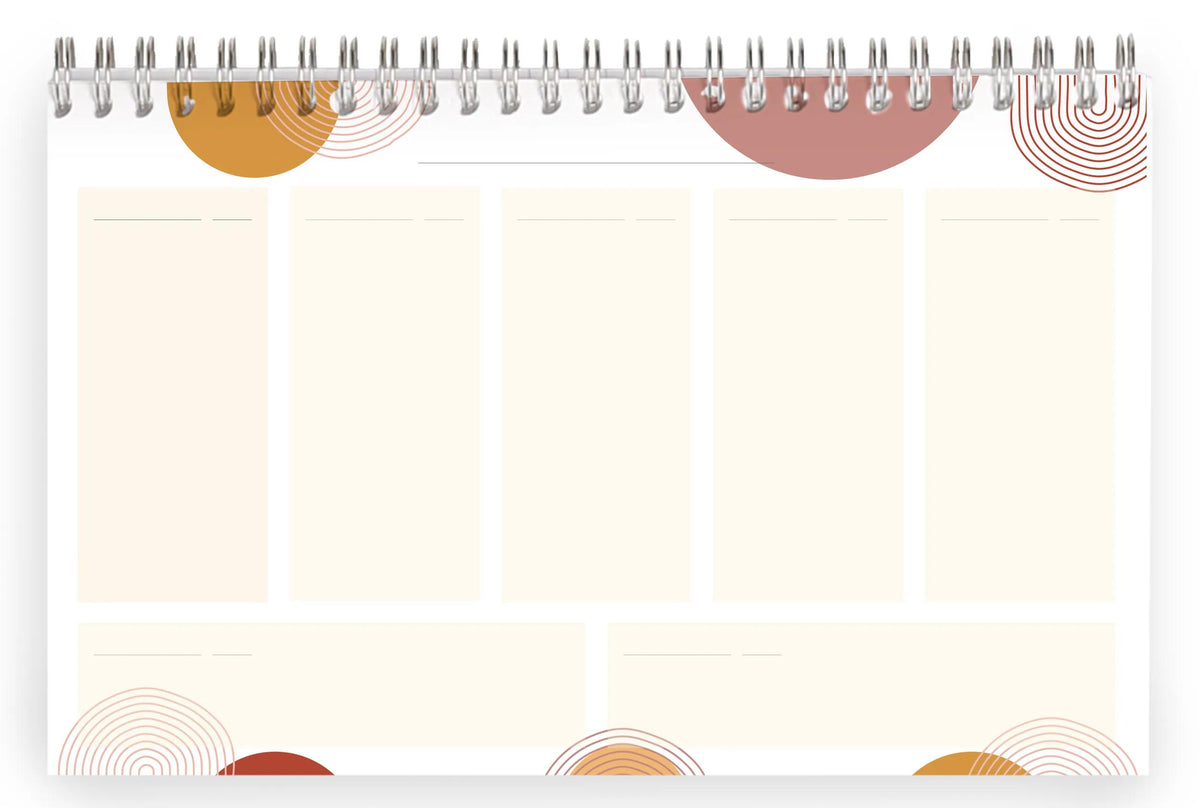 Terracotta, Planner block complete binding head 22x14 cm 53 printed sheets
