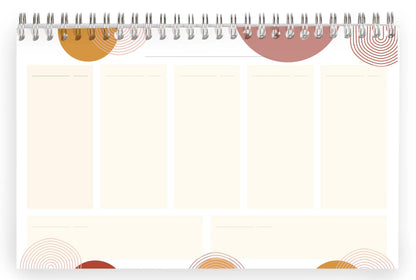 Terracotta, Planner block complete binding head 22x14 cm 53 printed sheets