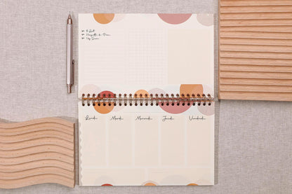 Terracotta, Planner block complete binding head 22x14 cm 53 printed sheets