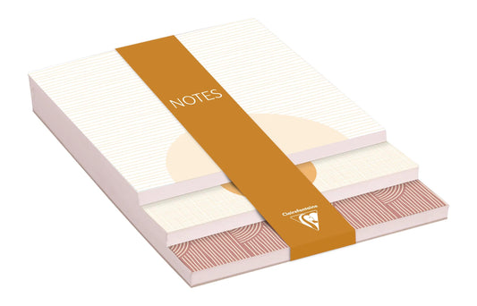 Terracotta, 3 level memo block 10x14x0.8cm 90 sheets, 30 by format (Pack x4)