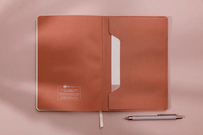 Terracotta, DaytoDay Zeitung A5 14,8x21 cm, 192 Seiten, Dowry, Bauchtasche auf der Rückseite, Marker, elastischer Verschluss, Arsch. (4er-Pack)