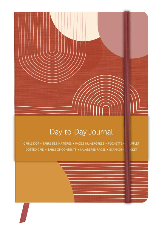 Terracotta, DaytoDay newspaper A5 14,8x21 cm, 192 pages, dowry, bellow pouch on the back, marker, elastic closure, ass. (Pack x4)