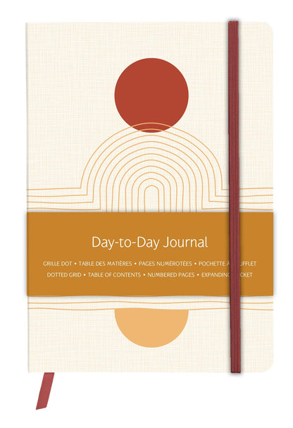 Terracotta, DaytoDay Zeitung A5 14,8x21 cm, 192 Seiten, Dowry, Bauchtasche auf der Rückseite, Marker, elastischer Verschluss, Arsch. (4er-Pack)