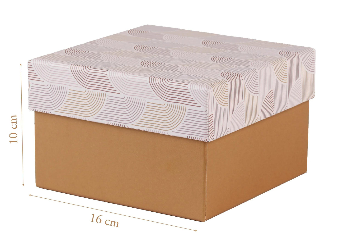 Terracotta, Set di 3 caselle quadrate 25x25x12 cm, 20x20x11cm, e 16x16x10 cm (Pacchetto x2)