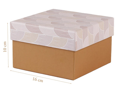 Terracotta, Set of 3 square boxes 25x25x12 cm, 20x20x11cm, and 16x16x10 cm