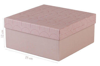 Terracotta, Set of 3 square boxes 25x25x12 cm, 20x20x11cm, and 16x16x10 cm