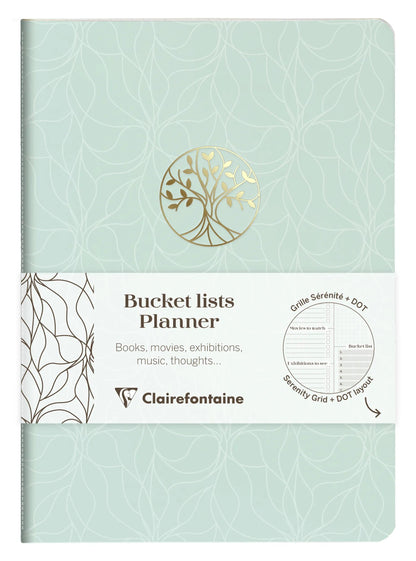 Inspire, Bucket Listenplaner, Sewn Notizbuch A5 14.8x21 cm, 64 Seiten, bedruckt, arsch. - Neu (9er-Pack)