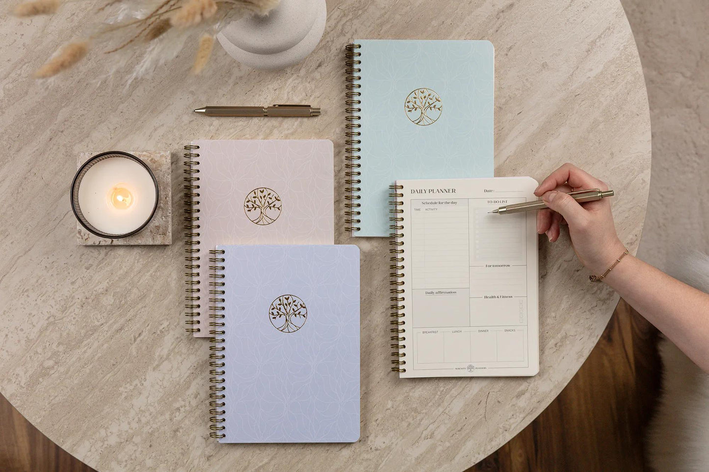 Inspire, Daily planner, A5 complete binder 14,8x21 cm, 148 pages, printed, ass. - New (Pack x4)