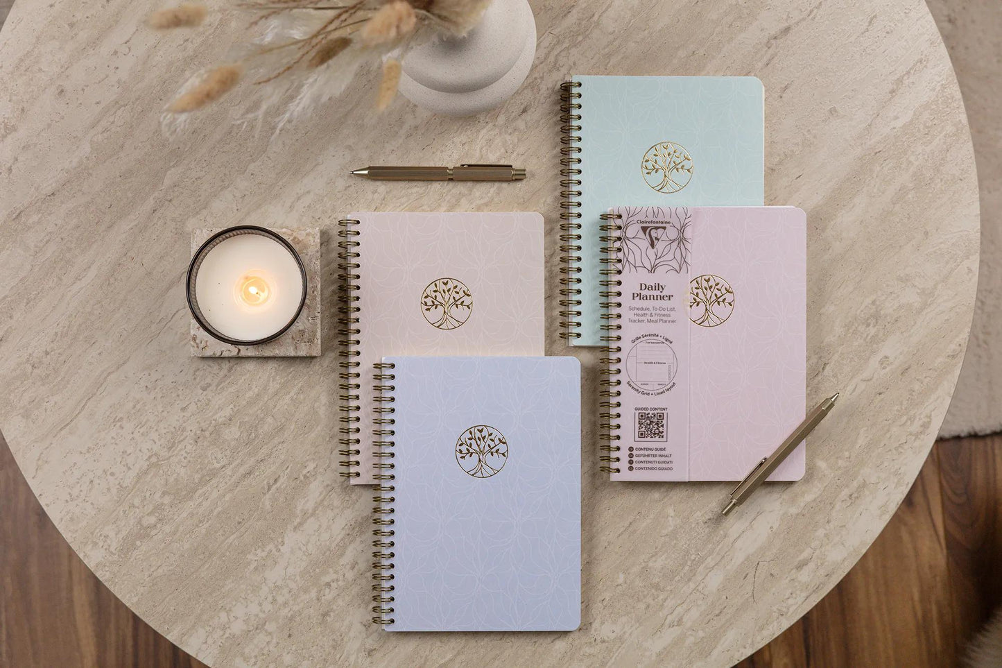 Inspire, Daily planner, A5 complete binder 14,8x21 cm, 148 pages, printed, ass. - New (Pack x4)