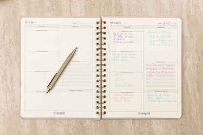 Inspire, Lebensplaner, 19x25 cm kompletter Binder, Leinwandbezug der Marais, 192 Seiten, bedruckt, arsch. - Neu (4er-Pack)