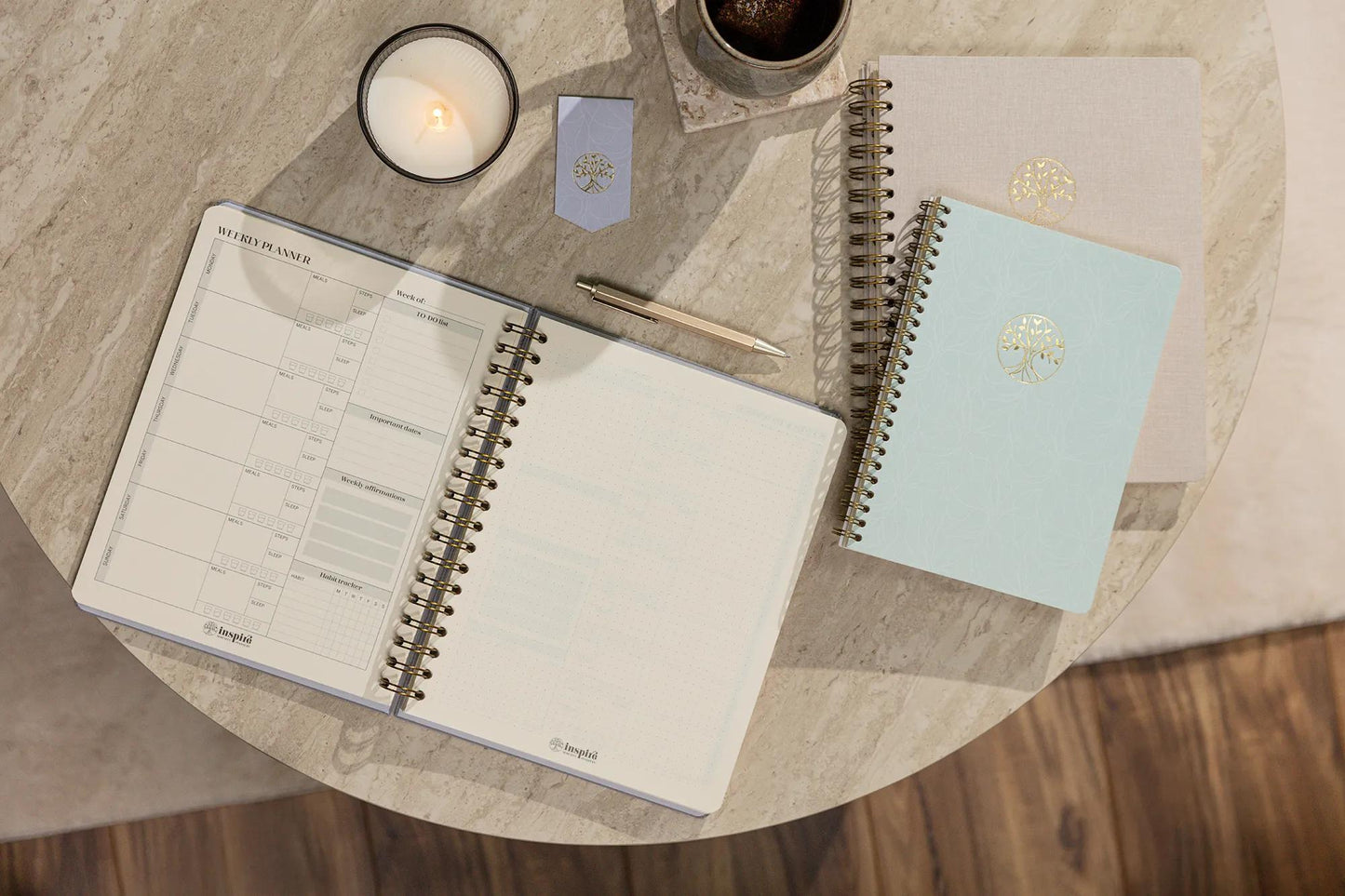 Inspire, Life planner, 19x25 cm complete binder, canvas cover of the Marais, 192 pages, printed, ass. - New (Pack x4)
