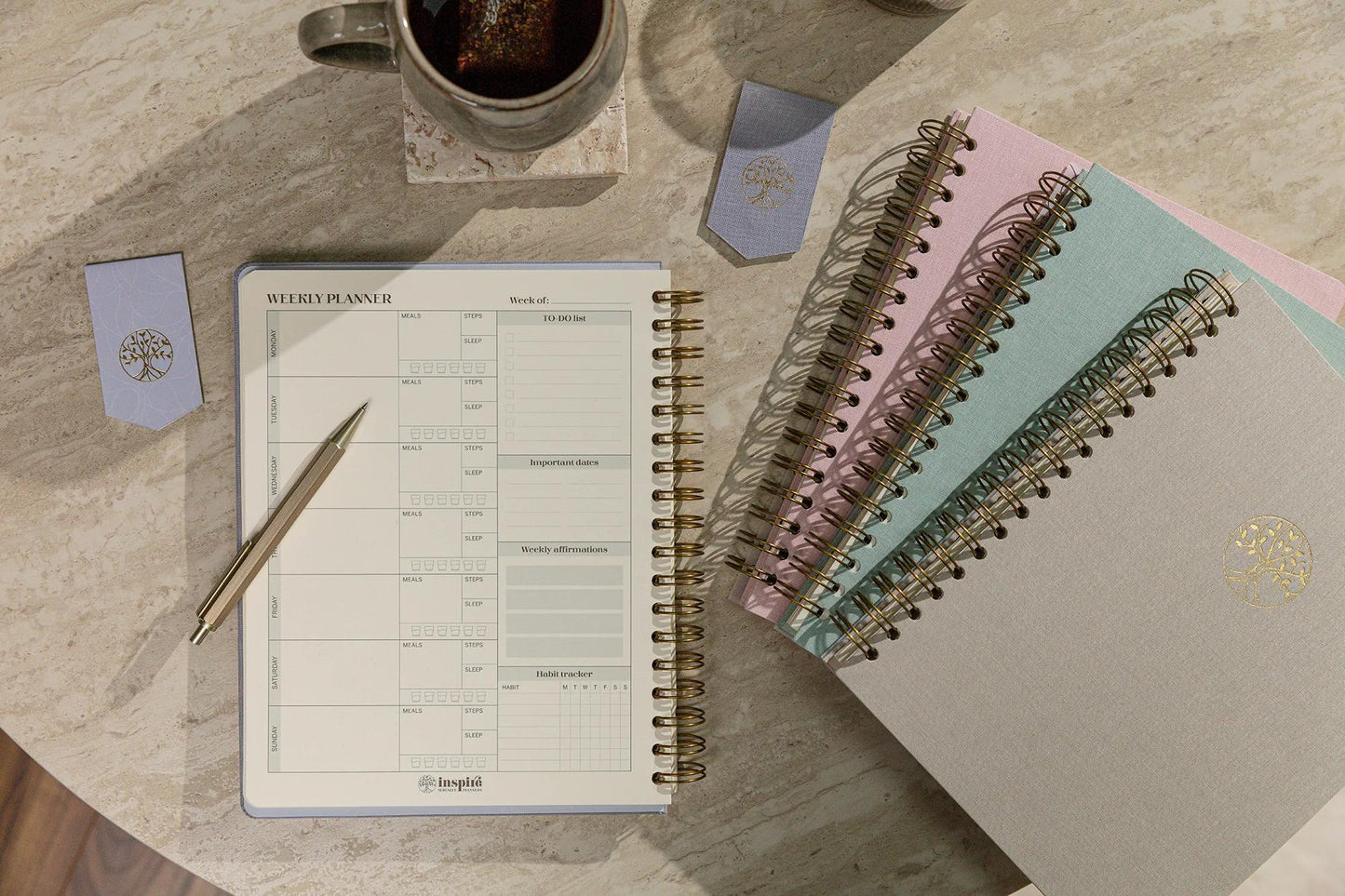Inspire, Life planner, 19x25 cm complete binder, canvas cover of the Marais, 192 pages, printed, ass. - New (Pack x4)