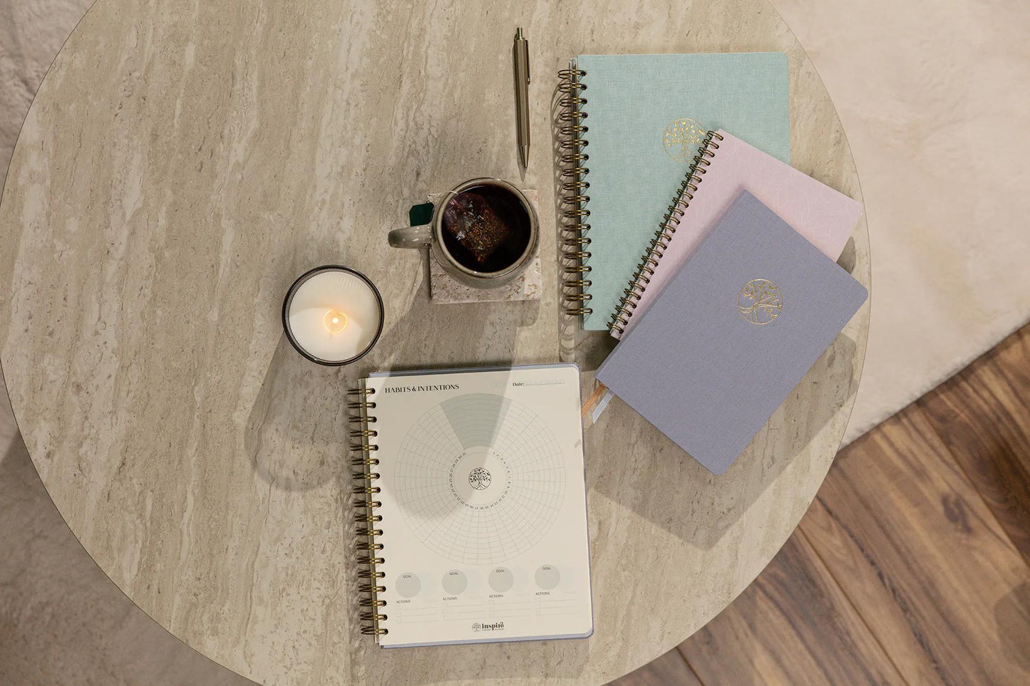 Inspire, Life planner, 19x25 cm complete binder, canvas cover of the Marais, 192 pages, printed, ass. - New (Pack x4)