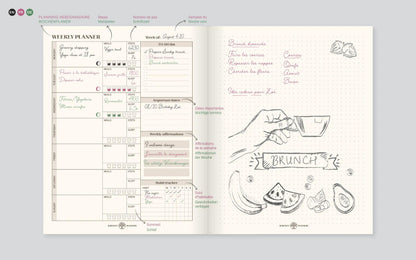 Inspire, Lebensplaner, 19x25 cm kompletter Binder, Leinwandbezug der Marais, 192 Seiten, bedruckt, arsch. - Neu (4er-Pack)