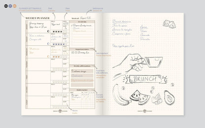 Inspire, Lebensplaner, 19x25 cm kompletter Binder, Leinwandbezug der Marais, 192 Seiten, bedruckt, arsch. - Neu (4er-Pack)