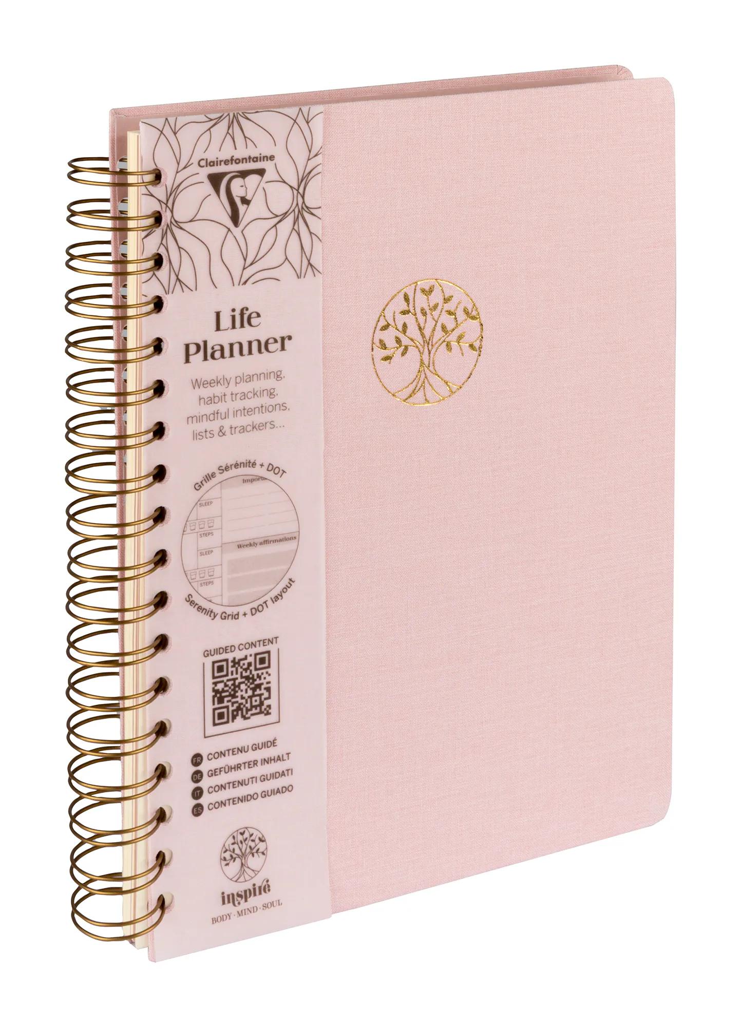 Inspire, Life planner, 19x25 cm complete binder, canvas cover of the Marais, 192 pages, printed, ass. - New (Pack x4)