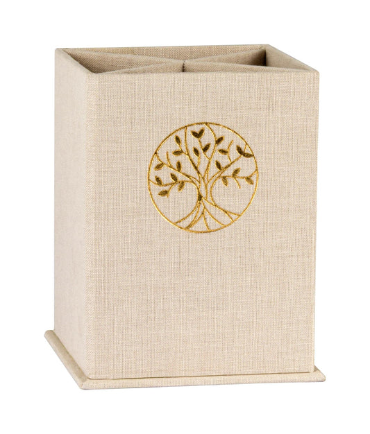 Inspire, Square pencil pot, Marais canvas, 8,5x8,5x11 cm - New