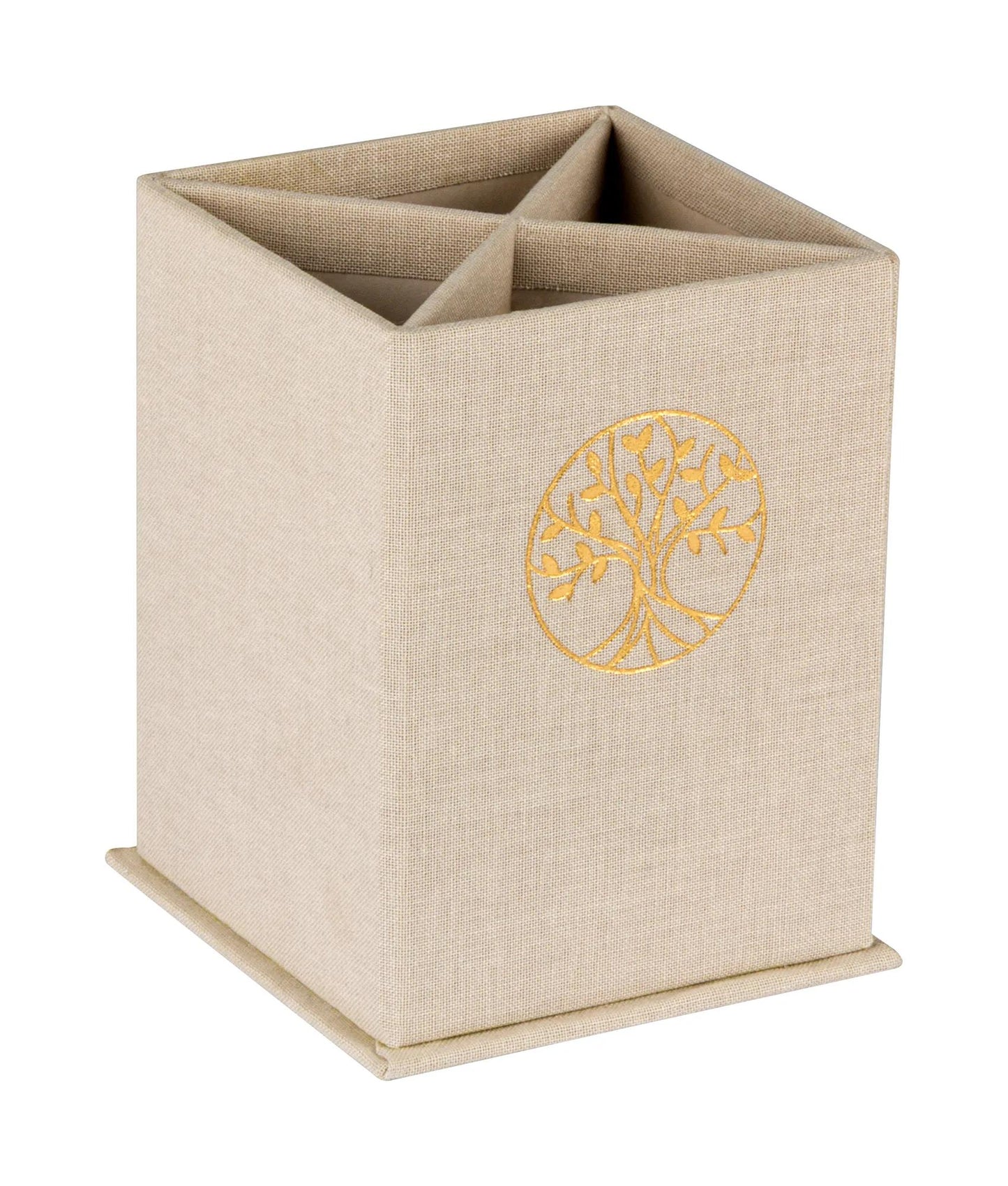 Inspirieren, Square Bleistifttopf, Marais Leinwand, 8,5x8,5x11 cm - Neu (Paket x4)